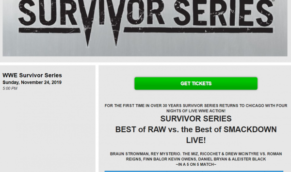 Survivor Series Match pubblicizzato per l'edizione di quest'anno!