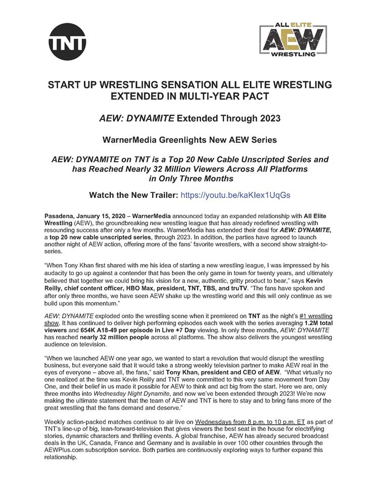 AEW Dynamite rinnovato fino al 2023!