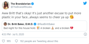 Brandi Rhodes contro Britt Baker con un post su Twitter