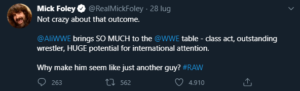 Mick Foley esalta le qualità di Mustafa Ali