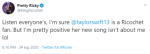 My tears ricochet di Taylor Swift è dedicata a Ricochet?