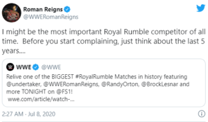 Roman Reigns: sono il miglior partecipante di sempre del Royal Rumble Match