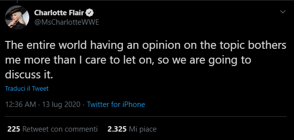 Charlotte Flair spiega il motivo del suo intervento