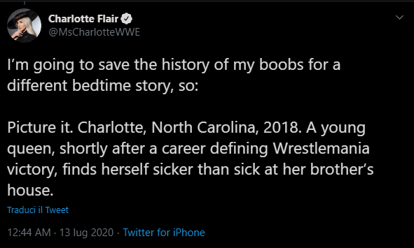 Charlotte Flair spiega il motivo del suo intervento