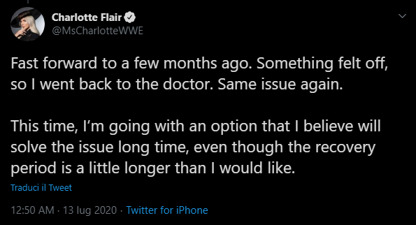 Charlotte Flair spiega il motivo del suo intervento