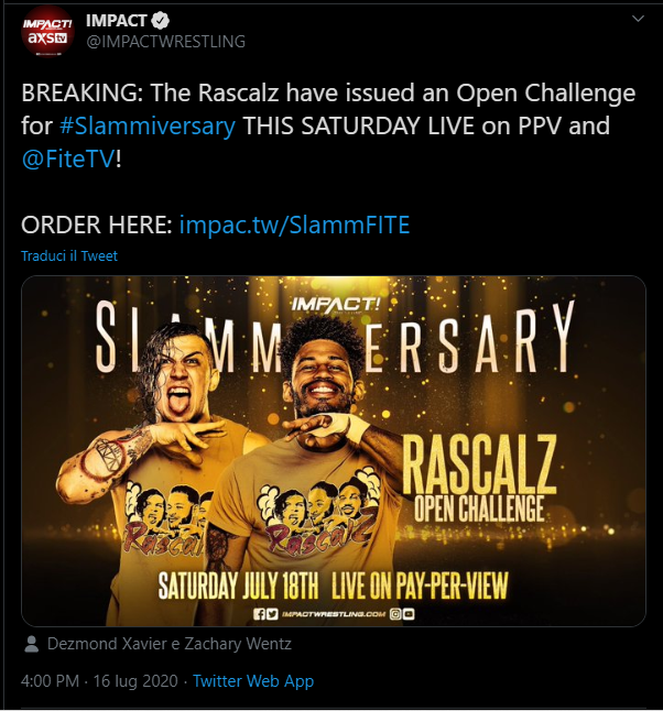 Slammiversary 2020: The Rascalz annunciano una Open Challenge