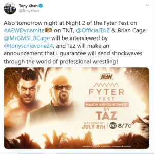 Titolo introdotto da Taz durante AEW Fyter Fest