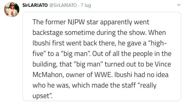 Kota Ibushi e il bizzarro incontro con Vince McMahon