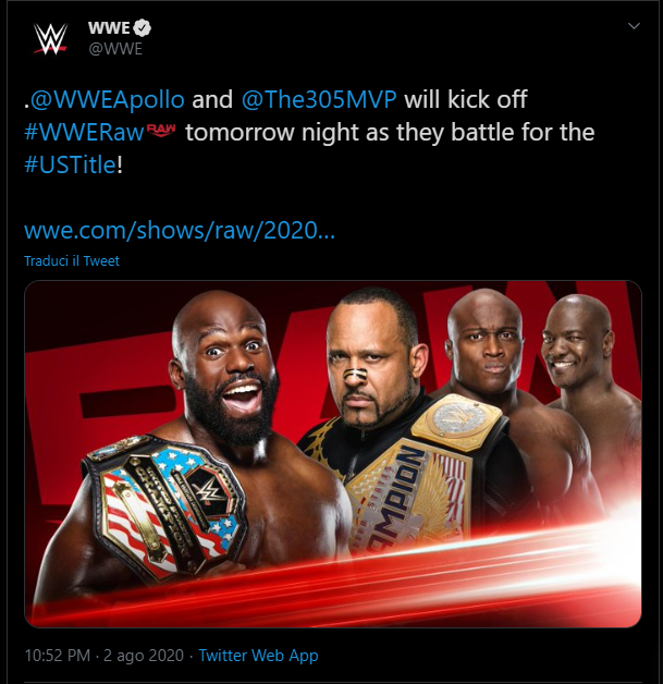 RAW: annunciato match titolato per la puntata di questa settimana