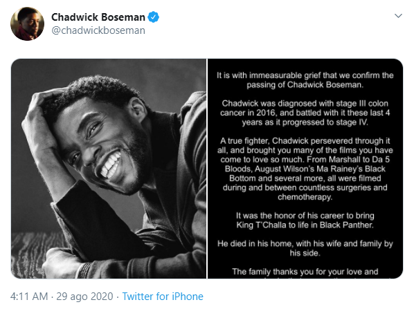 Morto Chadwick Boseman: il cordoglio del mondo del wrestling