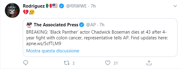 Morto Chadwick Boseman: il cordoglio del mondo del wrestling