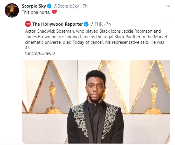 Morto Chadwick Boseman: il cordoglio del mondo del wrestling