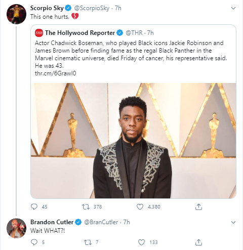 Morto Chadwick Boseman: il cordoglio del mondo del wrestling