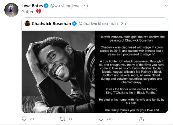 Morto Chadwick Boseman: il cordoglio del mondo del wrestling