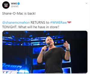 Shane McMahon annunciato per la prossima puntata di RAW