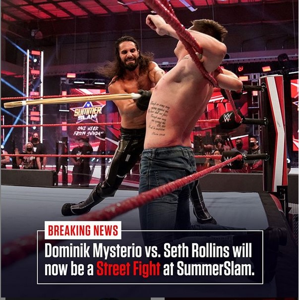 WWE: decisa la stipulazione del match tra Seth Rollins e Dominik Mysterio