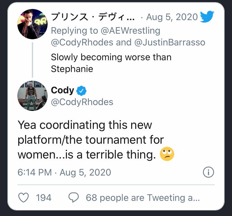 Cody Rhodes difende sua moglie Brandi Rhodes da una critica