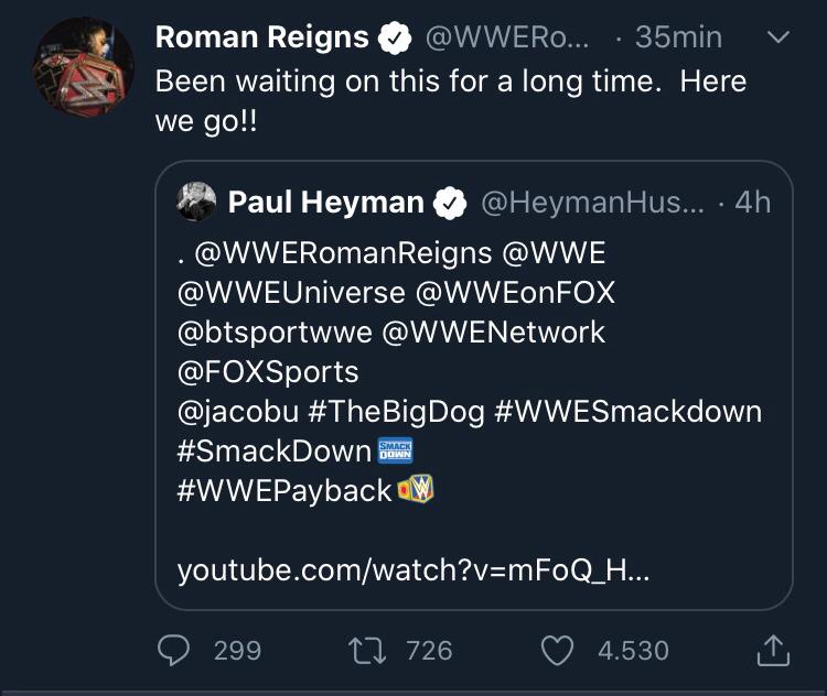 Roman Reigns commenta la sua collaborazione con Paul Heyman
