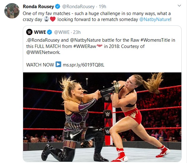 Ronda Rousey vuole tornare presto su un ring WWE?