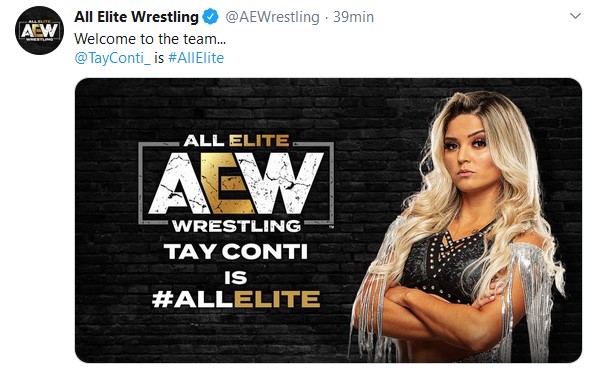 Tay Conti ha firmato ufficialmente con la All Elite Wrestling