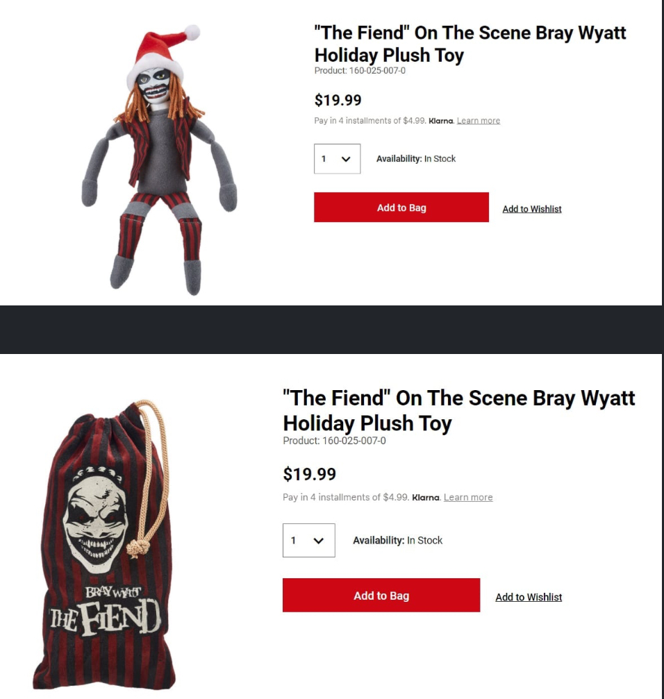 The Fiend: la WWE mette già in vendita suo merchandising natalizio