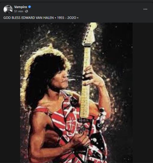 Eddie Van Halen: le reazioni del mondo del wrestling alla sua scomparsa