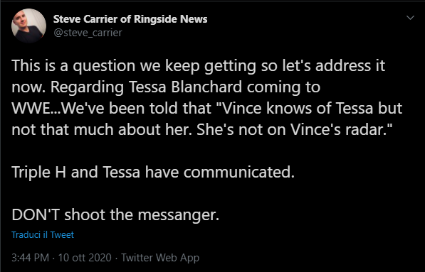 Tessa Blanchard: aggiornamenti sul rapporto attuale con la WWE