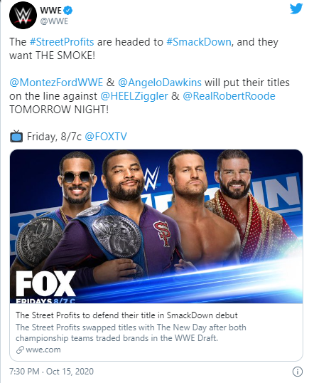 SmackDown: annunciato match titolato per la puntata di domani