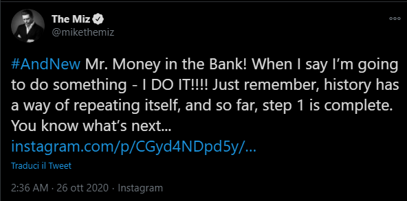 The Miz incasserà a breve il Money In The Bank?