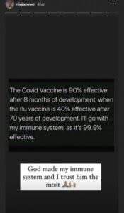 Nia Jax contro il vaccino per Covid-19: si fida del suo sistema immunitario