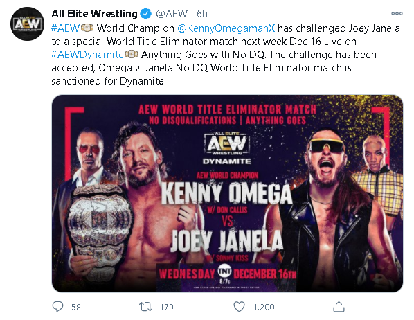 Kenny Omega lotterà in un No DQ Match a AEW Dynamite