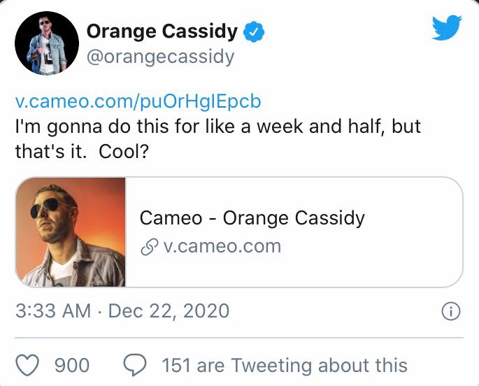Orange Cassidy sbarca su Cameo