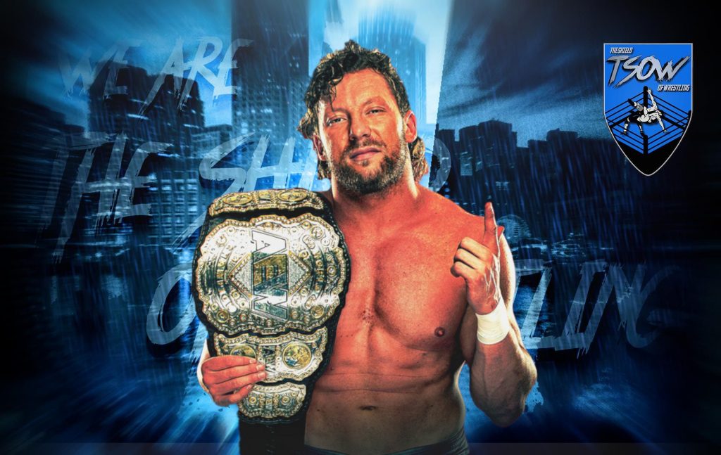 Kenny Omega si congratula con Francesco Akira