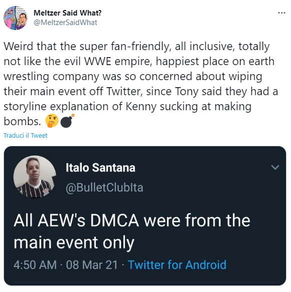 AEW sta oscurando i video del finale del Main Event su Twitter?