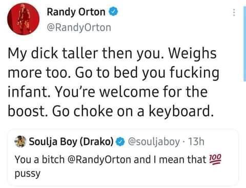 Randy Orton: durissima risposta a Soulja Boy