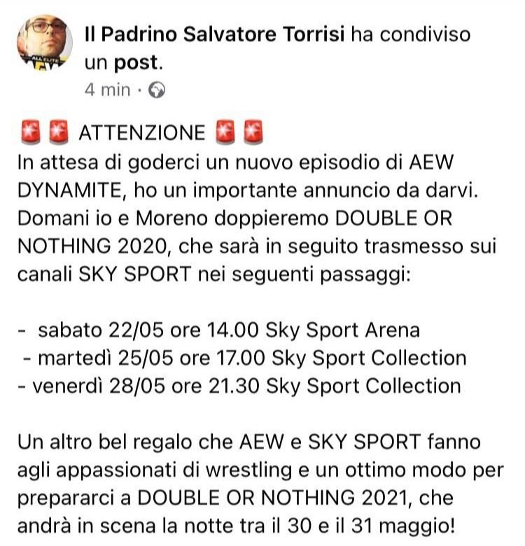 Double or Nothing 2020: il PPV AEW su Sky Sport