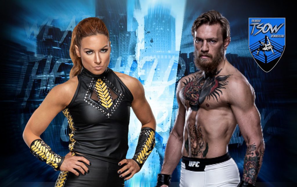 Becky Lynch e Conor McGregor nel promo di UFC 264