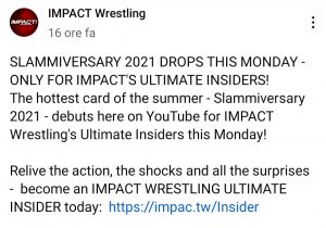 Slammiversary 2021: il PPV sarà disponibile su YouTube solo agli abbonati