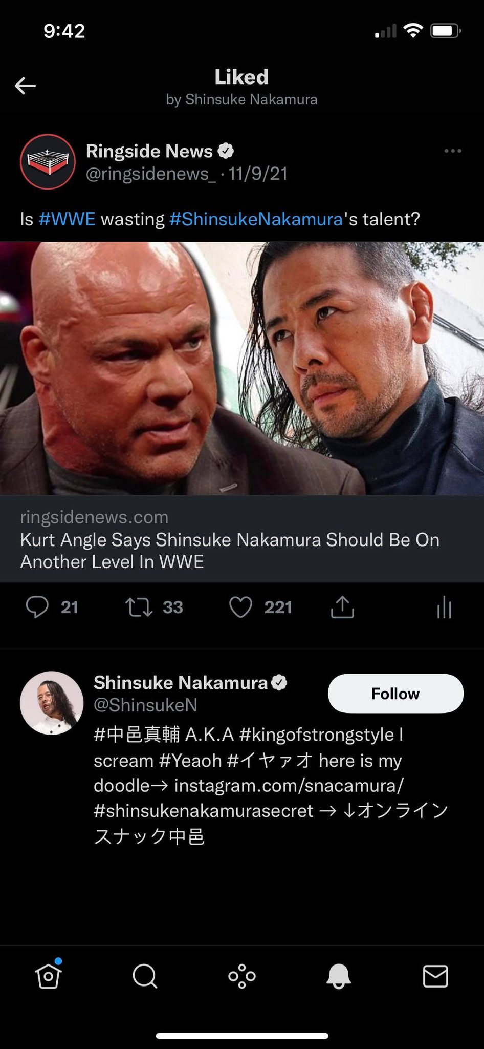 Shinsuke Nakamura crede che la WWE lo stia sprecando?