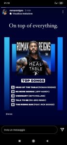 Roman Reigns commenta la classifica sulle theme songs più ascoltate