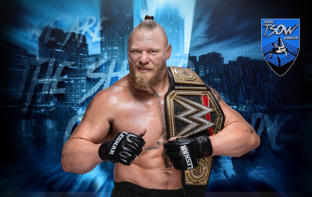Brock Lesnar arriva a SmackDown a bordo di un muletto