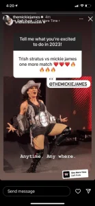 Mickie James vuole un match contro Trish Stratus