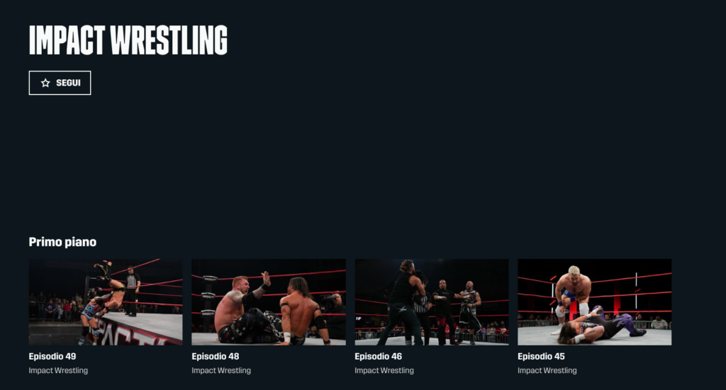 Gli episodi di IMPACT Wrestling presenti al momento su DAZN 