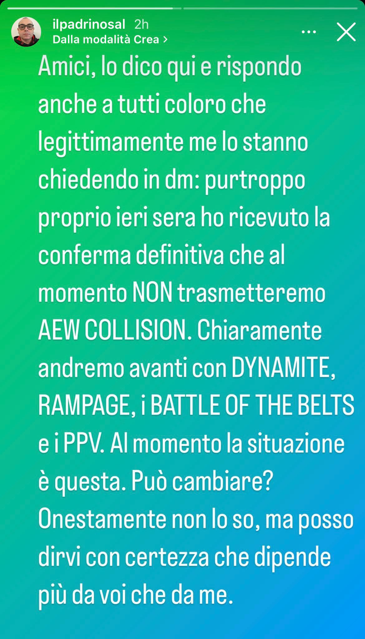 AEW Collision al momento non sarà su Sky Sport Italia