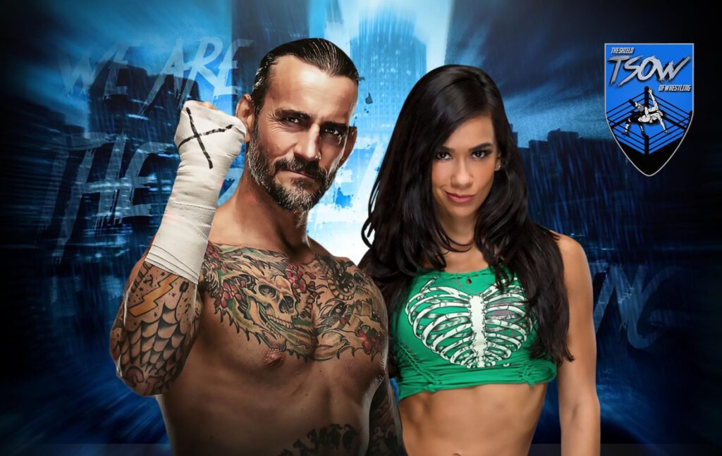 CM Punk e AJ Lee lottano contro in una scena di Heels