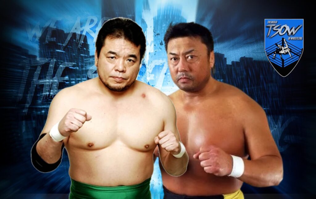 Mitsuharu Misawa e Toshiaki Kawada citati a AEW Grand Slam