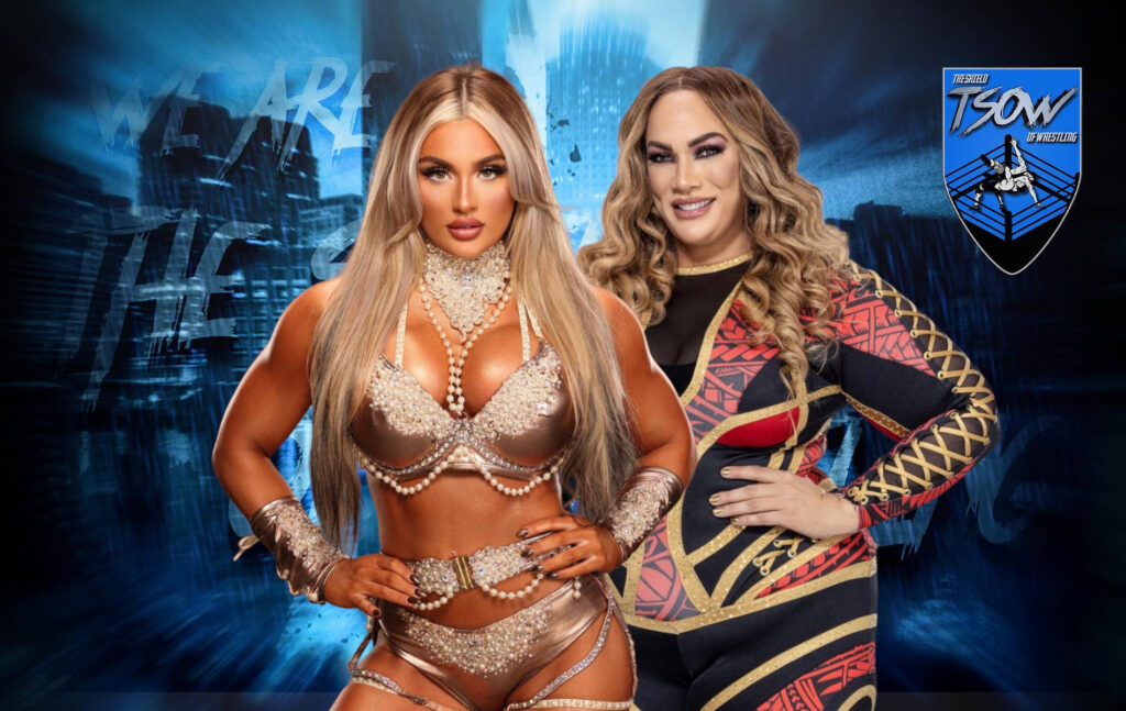 Nia Jax e Tiffany Stratton celebrano la vittoria di SummerSlam