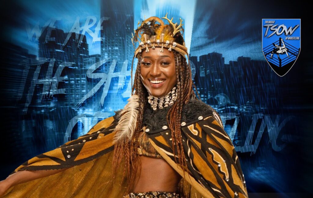 Queen Aminata mostra i lividi sul volto dopo AEW Collision