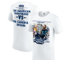 La t-shirt pensata per Rhodes vs Owens (Foto: WWE Shop)