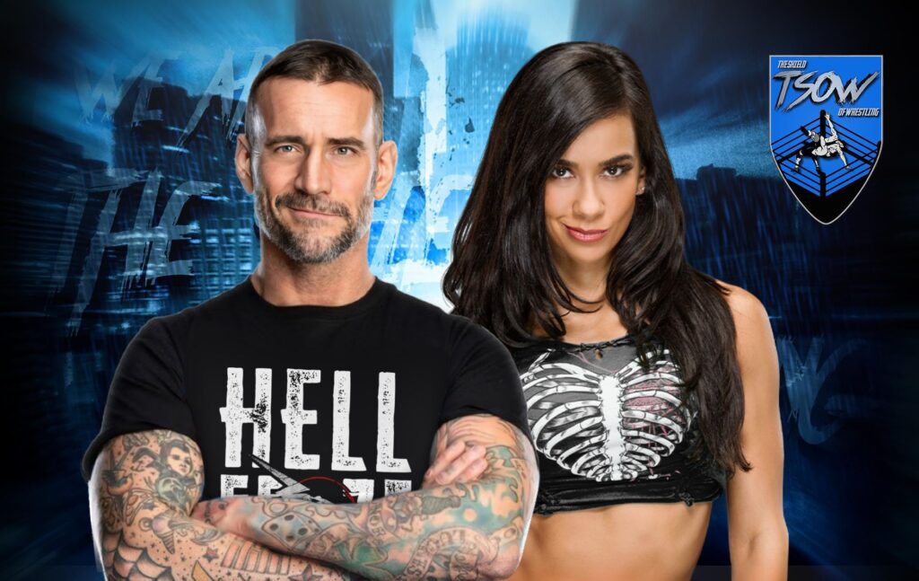 AJ Lee mostra l'action figure di Larry, il cane di CM Punk